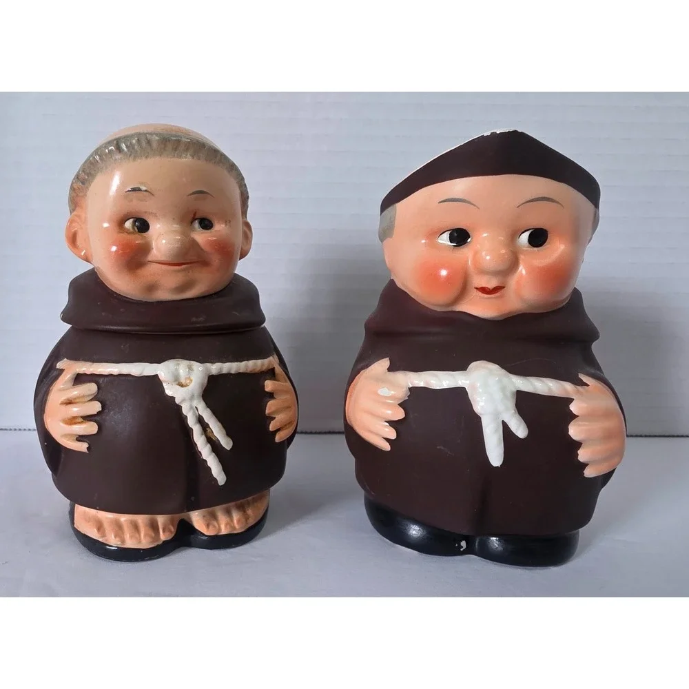 Vintage Goebel Friar Tuck Sugar Bowl and Creamer Set West Germany 1956 Ceramic
